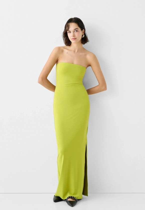 Bershka Robe longue - green/vert - ZALANDO.FR