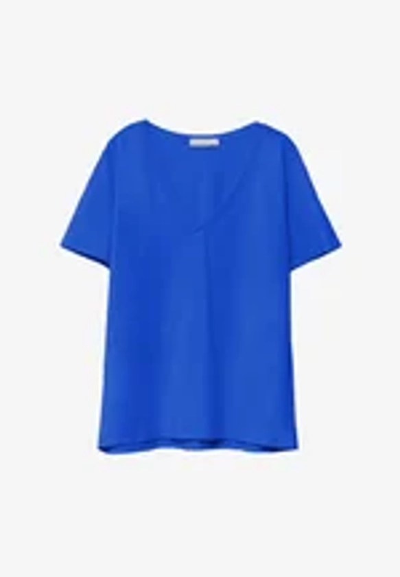 MIT V AUSSCHNIT - T-shirt basique - blue