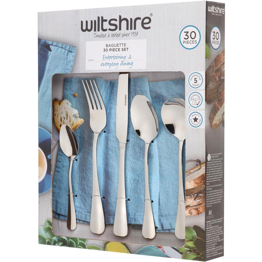 Wiltshire Baguette 30 Piece Cutlery Set | BIG W