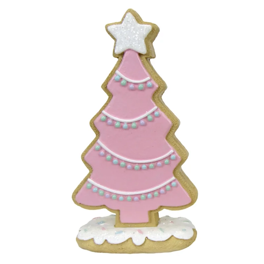 Mrs. Claus' Bakery Pink Cookie Tree with Garland Decor, 6"