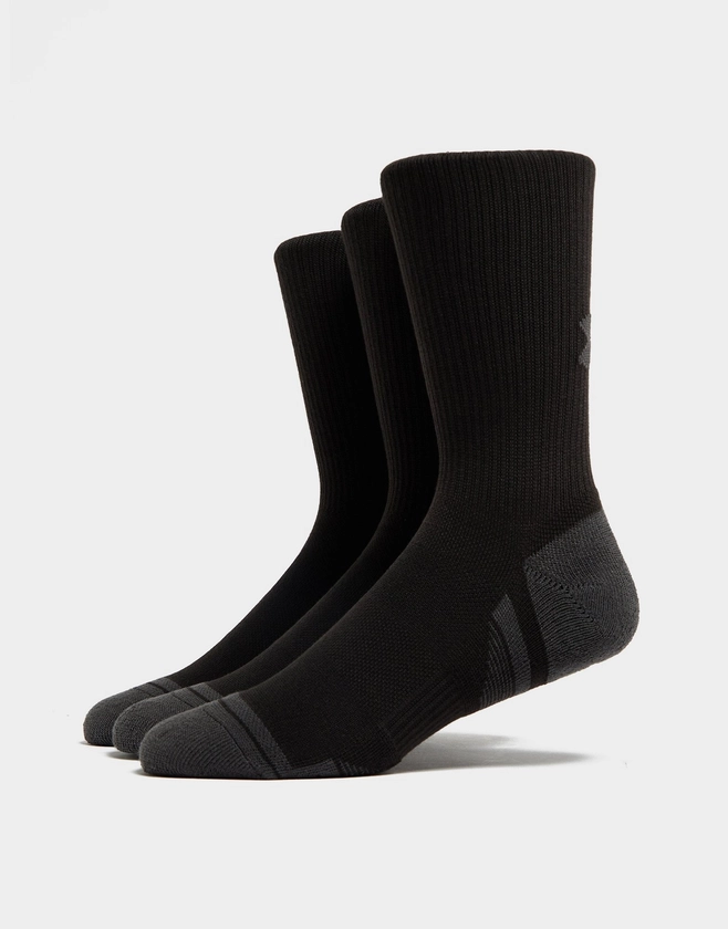 Black Under Armour 3 Pack HeatGear Tech Crew Socks | JD Sports UK 