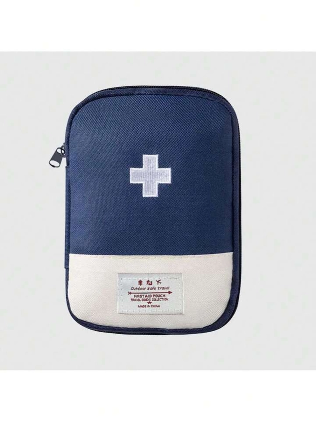 1 pieza Bolso portátil medicamento almacenamiento azul marino poliéster primeros auxilios para de viaje