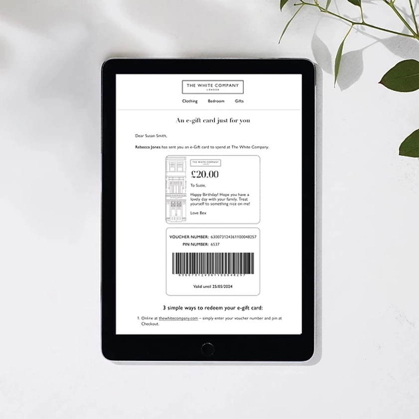 E-gift Card | Gift Cards | The White Company