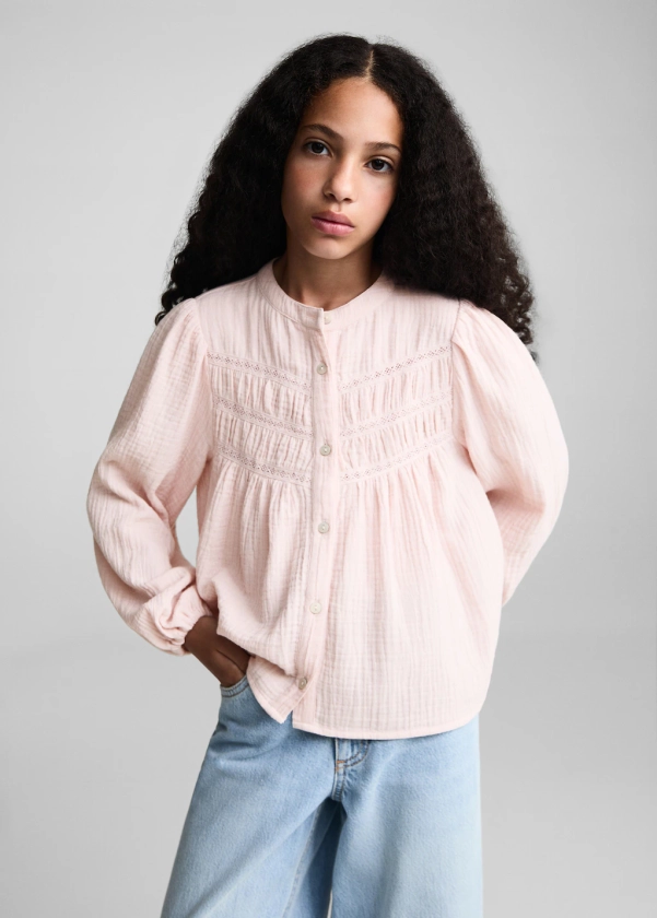 Blouse coton tissu plissé