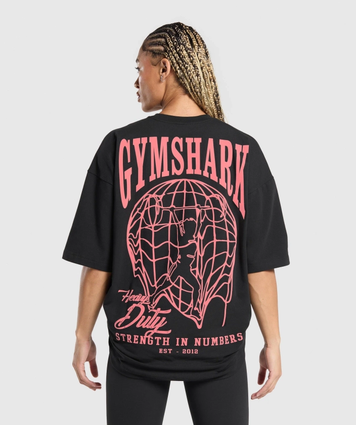 Gymshark Strength In Numbers Oversized T-Shirt - Black