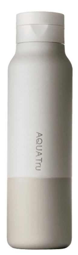 AquaTru Stainless Steel Water Bottle, White Sand