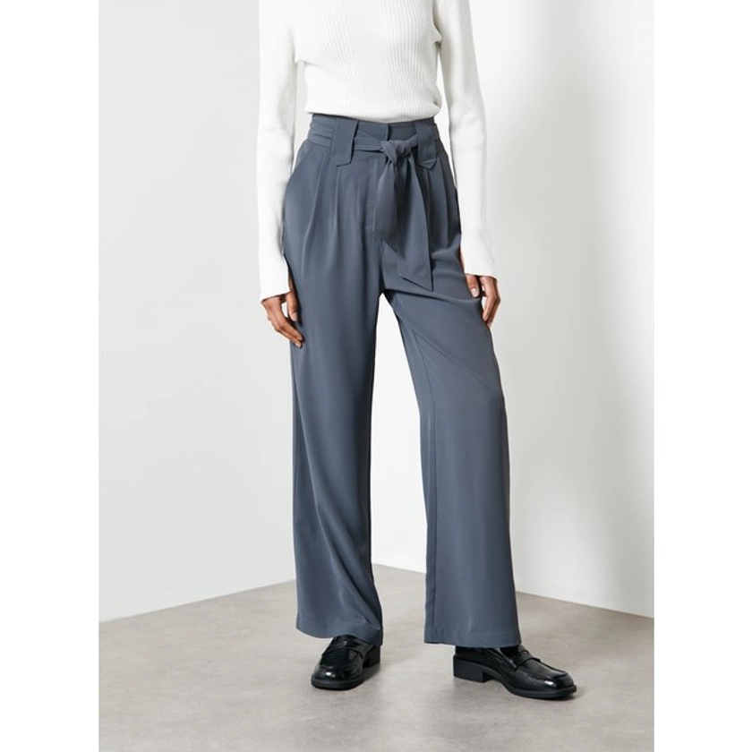 Buy For All the Love Grey Belted Wide Leg Trouser 20 | Trousers | Tu