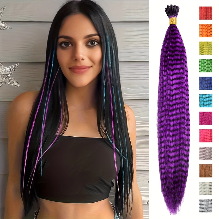 Colored Feather Hair Extensions 10Pcs/Set 50Pcs/Set Heat Resistant Fiber Wig Accessories Retro Hair Accessories