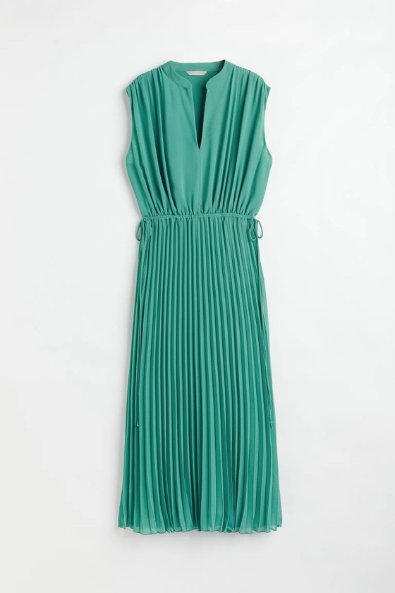 Pleated chiffon dress