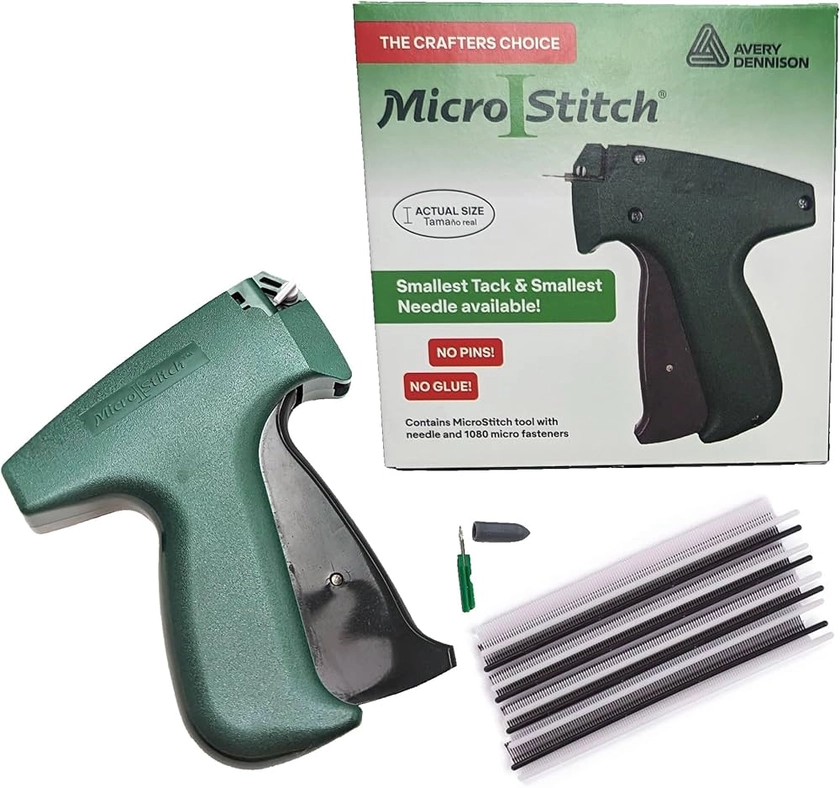 The Original MicroStitch® Micro-Fastener Kit: Your Ultimate Handheld Stitch Gun for Quick Clothing Fixes, Tagging, Sewing, and Quilting – Includes Tool, Needle, and 1080 Micro-Fasteners