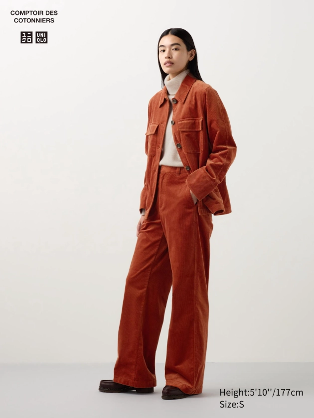 Women's Corduroy Wide Trousers (Long) | UNIQLO AT