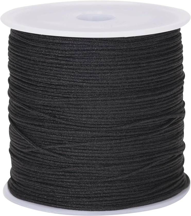 Amazon.com: joycraft String for Bracelets, 0.8mm x 100 Yards Beading Cord, Black Braided Nylon Cord for Wind Chime, Beads, Bracelets and Jewelry Making, Chinese Knot