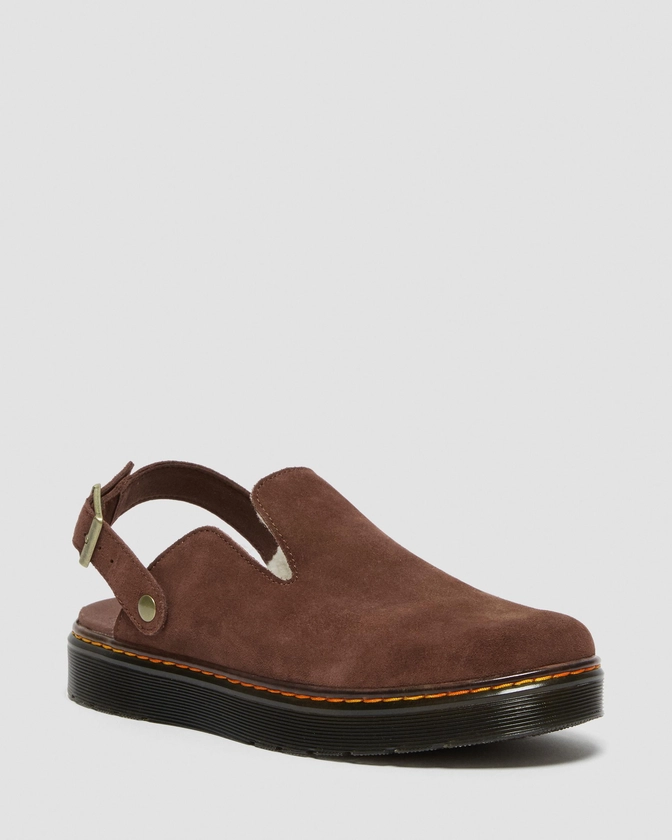 Mules Carlson doublées de daim en Marron Foncé | Dr. Martens