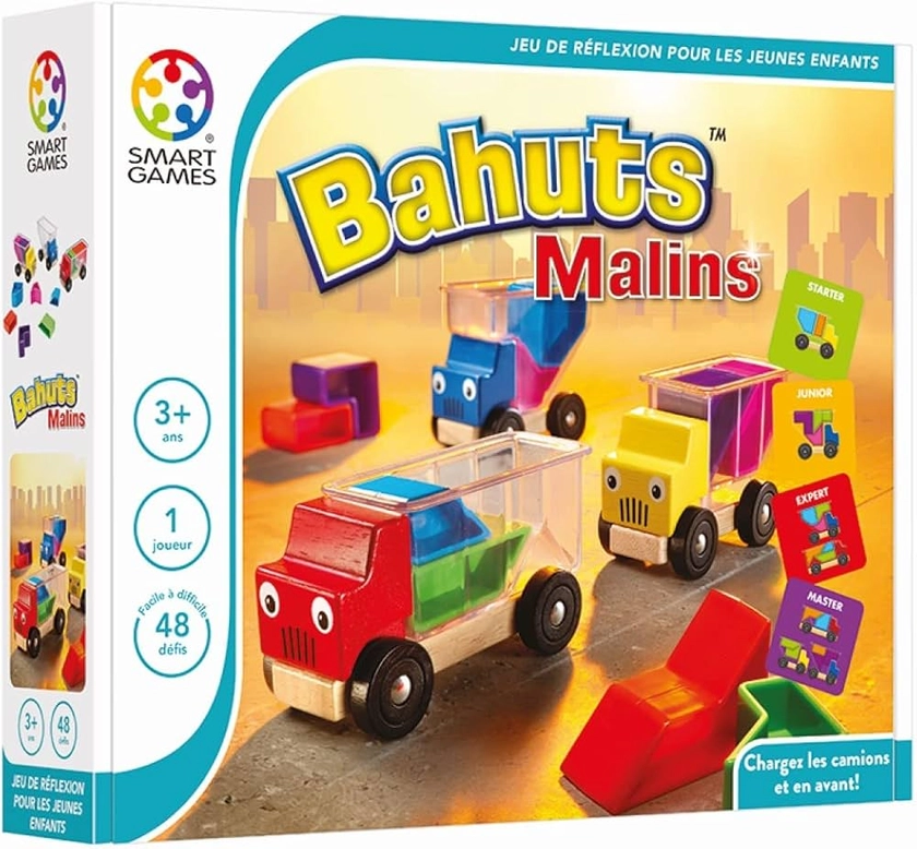 SmartGames - Bahuts Malins - Jeu de Réflexion - Chargez les Camions et en Avant - 48 Défis de Différents Niveaux - 1 Joueur - Pour Enfants à Partir de 3 Ans : Amazon.fr: Jeux et Jouets