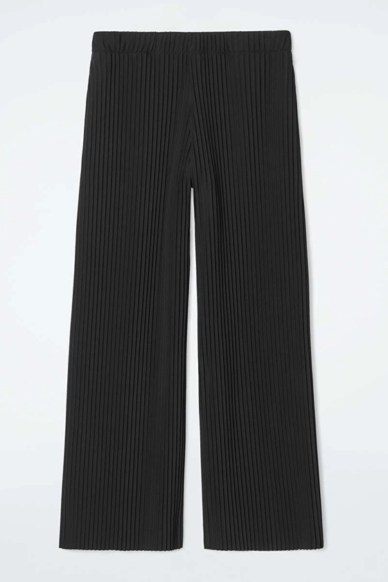 PANTALON LARGE PLISSÉ - NOIR - Trousers - COS