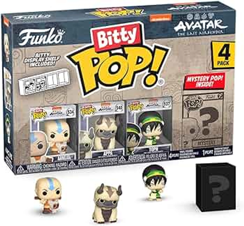 Funko Bitty Pop!: Avatar: The Last Airbender Mini Collectible Toys 4-Pack - Aang with Momo, Appa, Toph & Mystery Chase Figure (Styles May Vary)