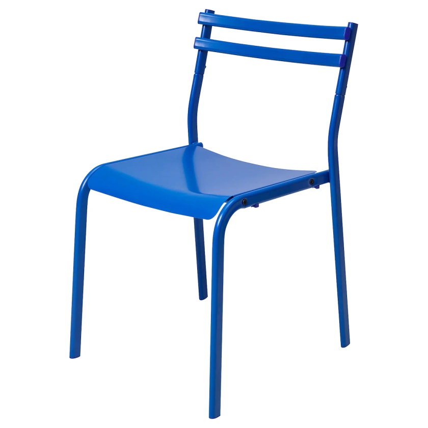 GENESÖN chaise, métal/bleu - IKEA