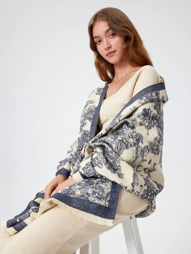 TOILE DE JOUY LANDSCAPE PRINT SCARF