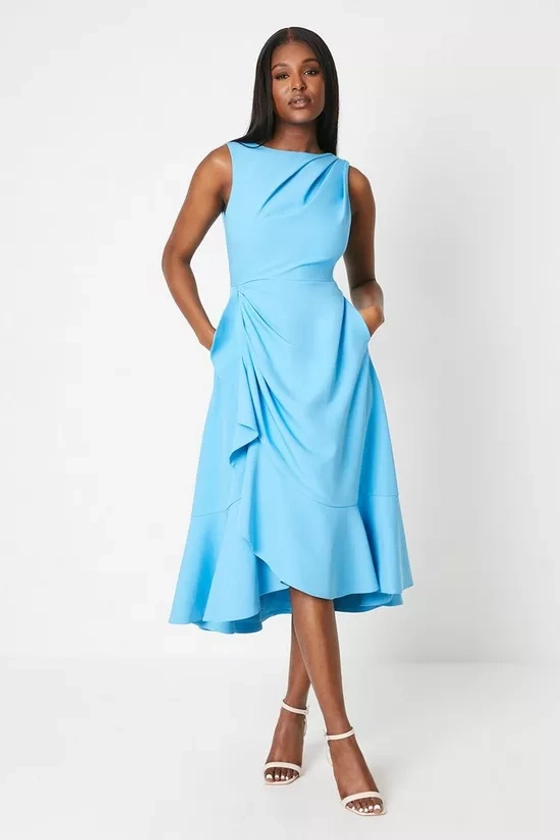 Dresses | Crepe Ruffle Dress With Low Back | Coast