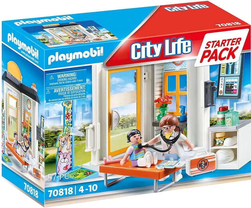 Playmobil 70818 Starter Pack Cabinet de pédiatre - City Life - avec Deux Personnages, Une Table d'auscultation et des Accessoires - L'Hôpital - Coffret découverte idée Cadeau - Dès 4 Ans : Amazon.fr: Jeux et Jouets