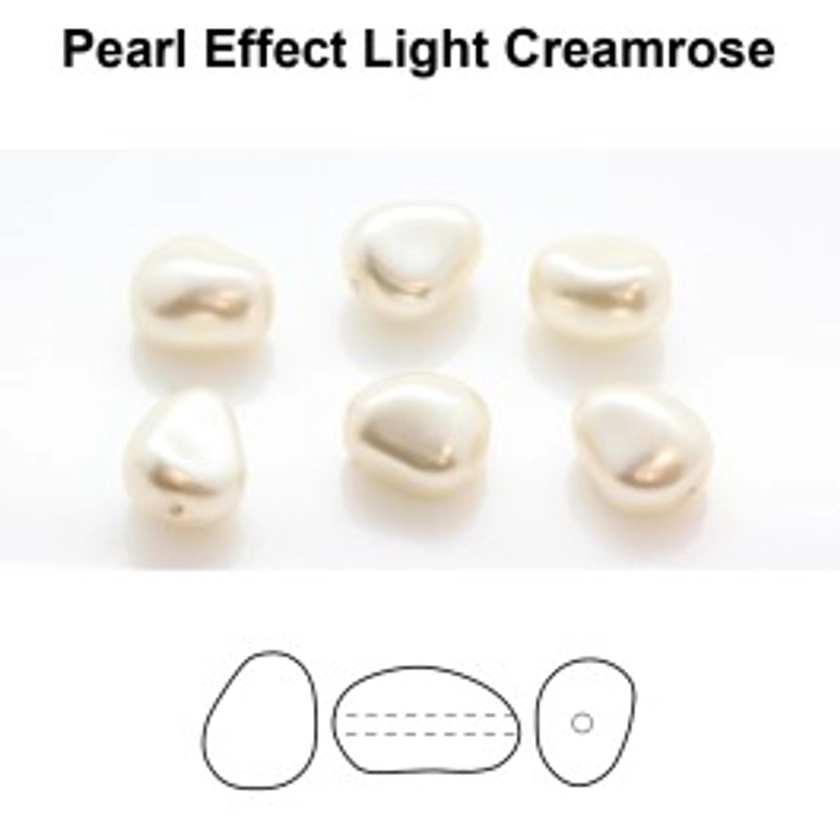 Preciosa 131 50 021 Elliptic 11x9.5mm Pearl Effect Light Creamrose (10 pcs)