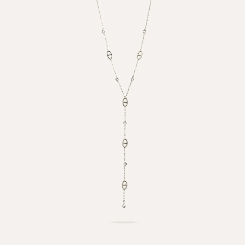 Diane | Collier en acier inoxydable et zircons