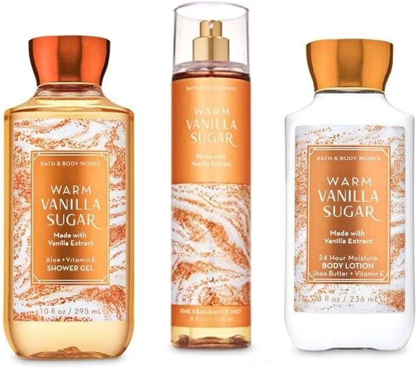 Amazon.com : B & Body Works Warm Vanilla Sugar - Full Size Set - Shower Gel, Body Lotion, Fine Fragrance Mist : Beauty & Personal Care
