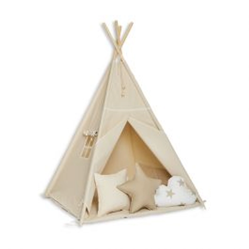 Tente Tipi + Tapis + Coussins - Natural Beige