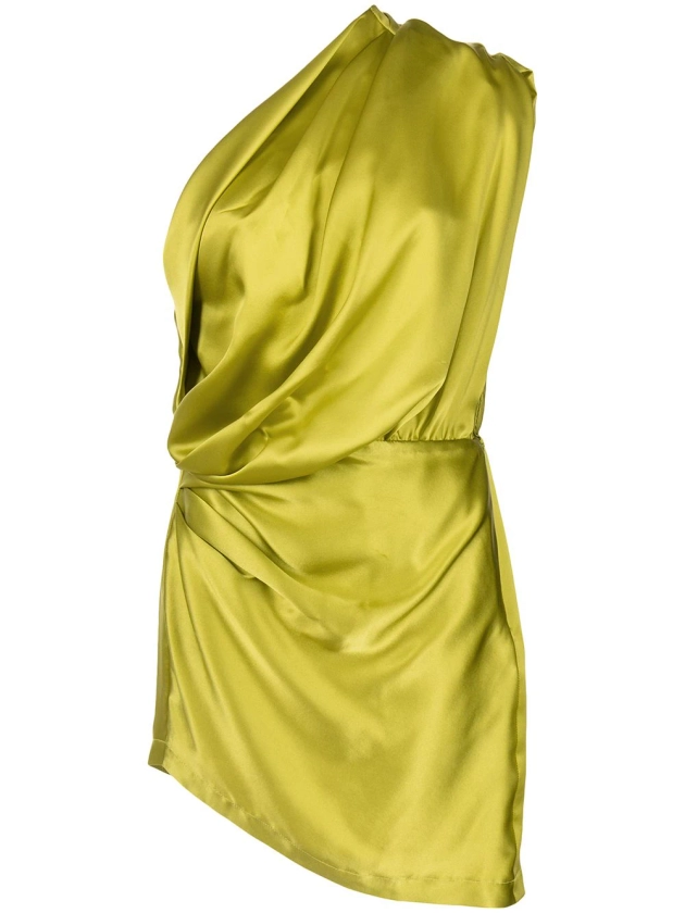 Michelle Mason Satin Asymmetric Mini Dress - Farfetch