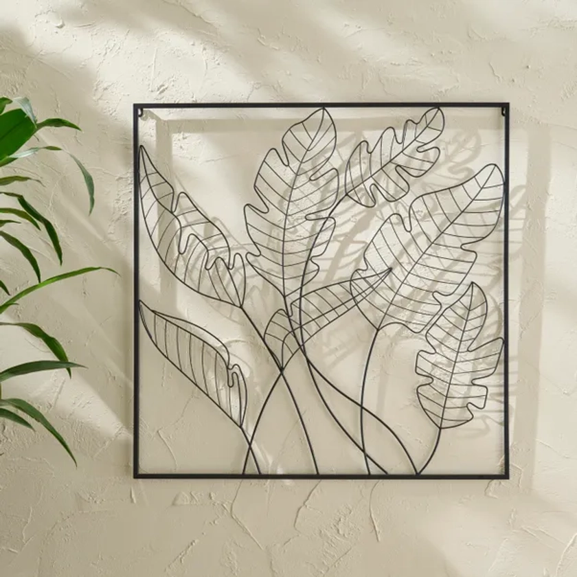 Large Metal Leaf Wire Indoor Outdoor Wall Art