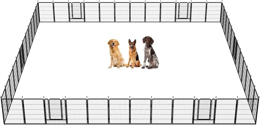 FXW Rollick Dog Playpen Outdoor, 48 Panels 40" Height Dog Fence Exercise Pen with Doors for Large/Medium/Small Dogs, Pet Puppy Playpen for RV, Camping,Yard