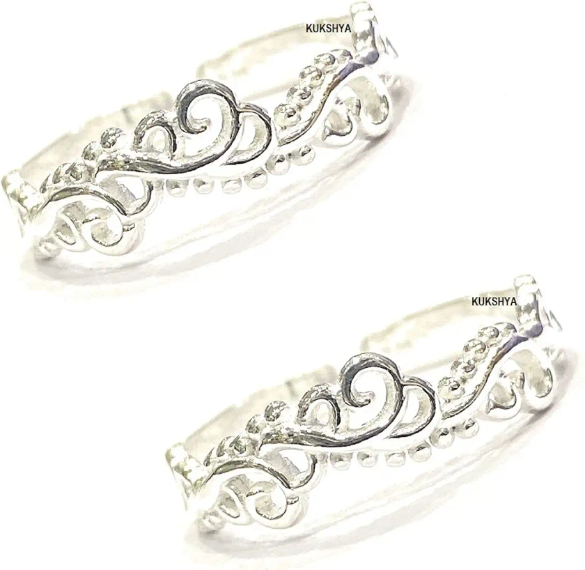 KUKSHYA JEWELLERS Exclusive 925 Sterling Silver Designer Toe Ring For Girls and Women (Bichhiya) : Amazon.in: Jewellery
