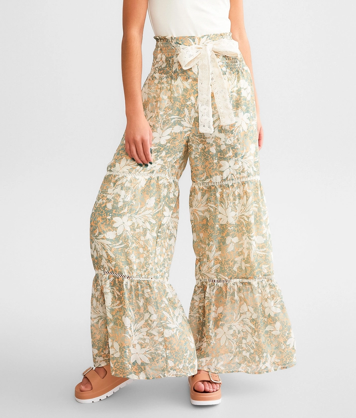 Miss Me Floral Wide Leg Pant - Women's Pants in Sage Green | Buckle