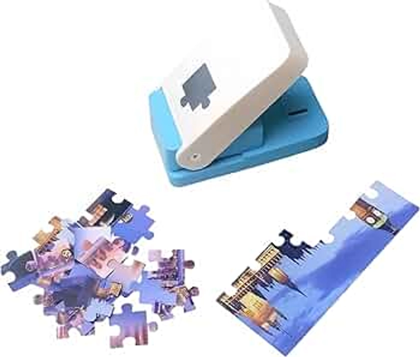 Tab Punch Handheld Folder Punch Loose Leaf Separator Label Punch Craft Paper Punch Cutter Puncher for Classification File, Flat Tab (Puzzle Style)