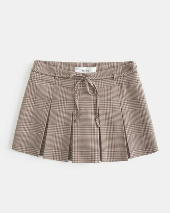 Women's Mid-Rise Pleated Mini Skort | Women's Bottoms | HollisterCo.com