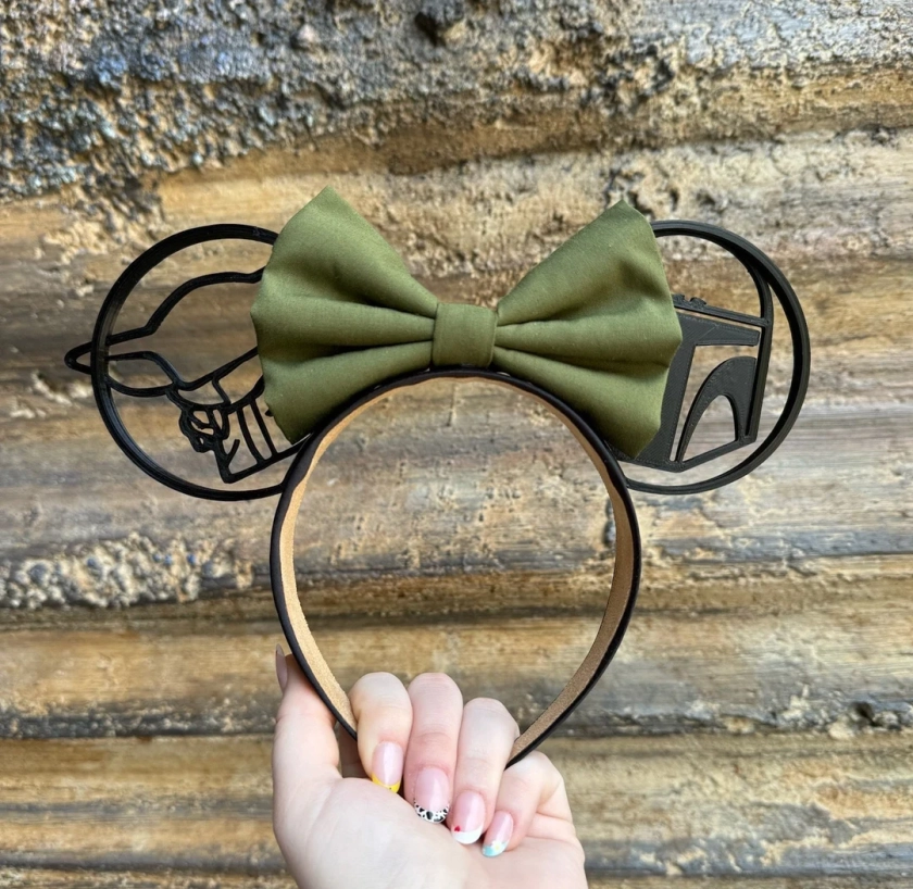 Baby Yoda Park Mouse Ears, Mandalorian Mouse Ears, Mandalorian Inspired 3D Printed Ears, Star Wars Inspired Minnie Mouse Ears the Child Ears - Etsy