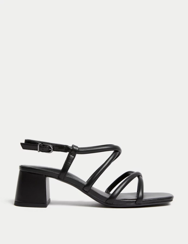 Wide Fit Strappy Block Heel Sandals | M&S Collection | M&S