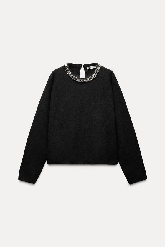 PULL EN MAILLE À COL BIJOU