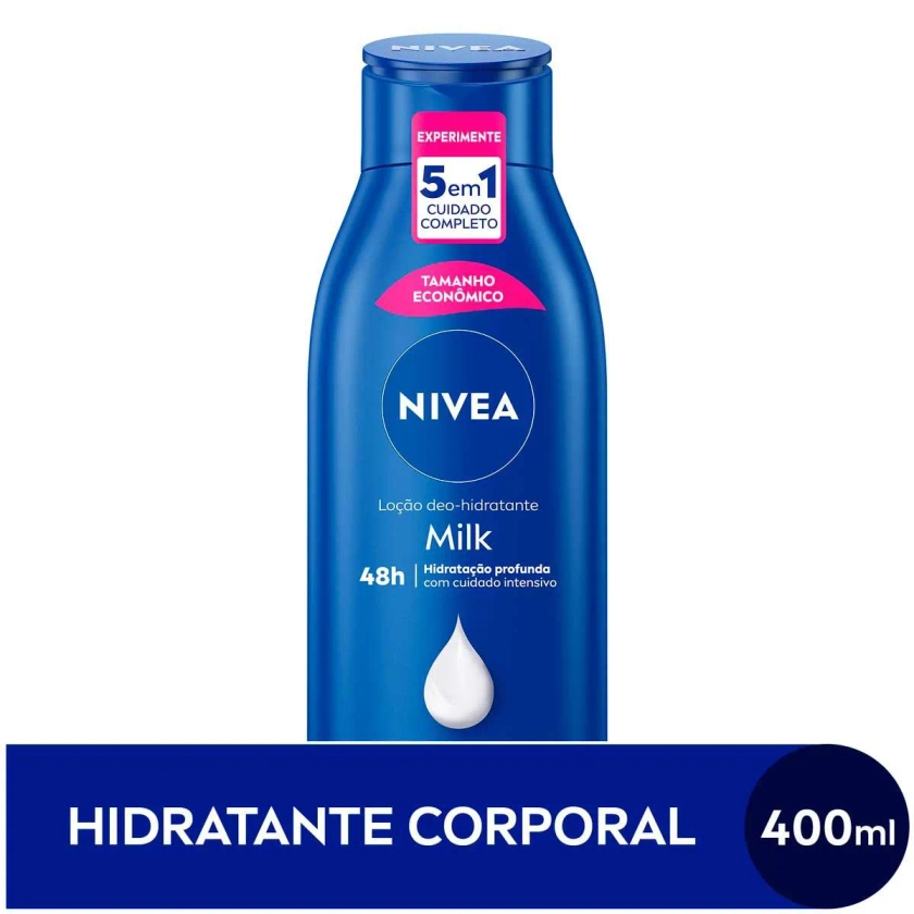 Loção Deo-Hidratante Corporal Nivea Milk Hidratação Profunda Pele Seca 400ml