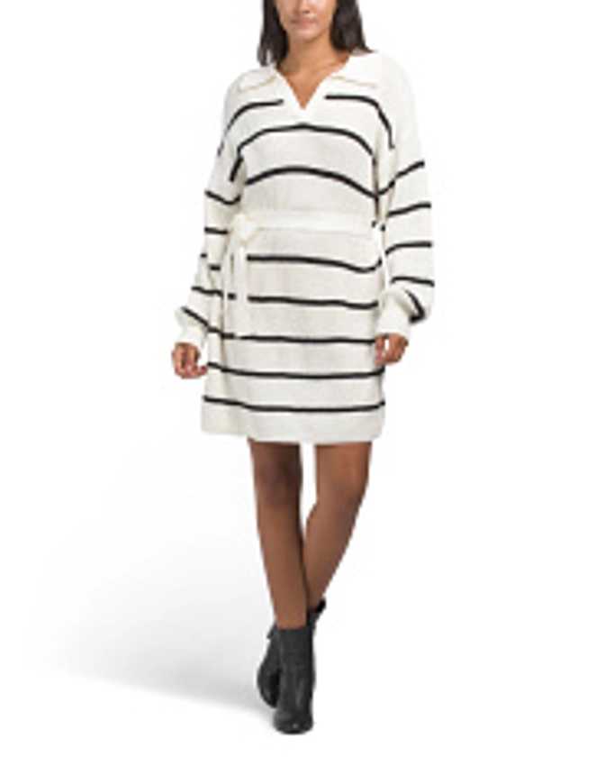 Long Sleeve Striped Sweater Mini Dress | Mini Dresses | T.J.Maxx