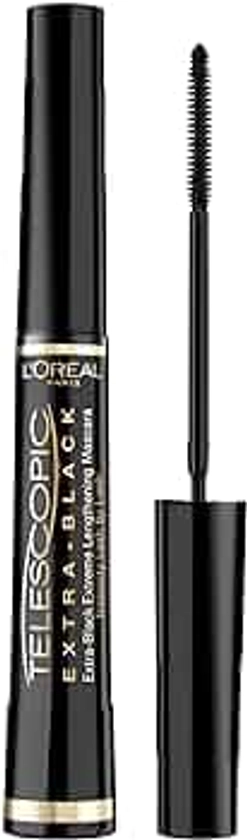 L'Oréal Paris - Mascara Allongeant Telescopic - Noir Intense - Brosse Peigne Flexible - Formule Crème Intensifiante - Couleur : Carbon Black (Noir Carbone)