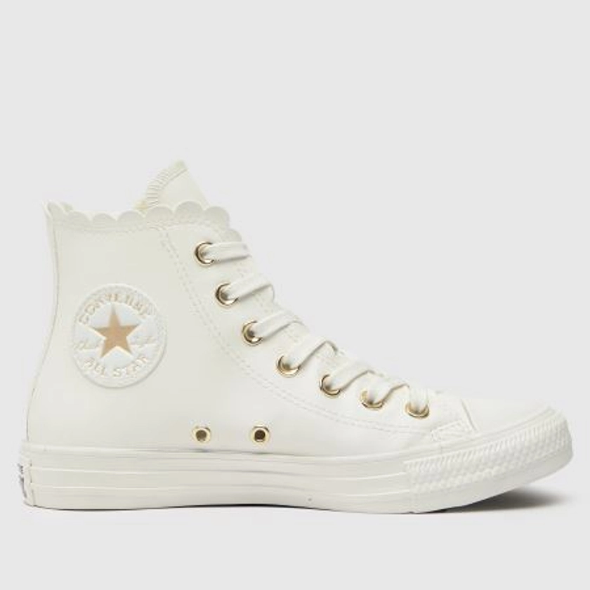 Womens White & Gold Converse All Star Hi Trainers | schuh