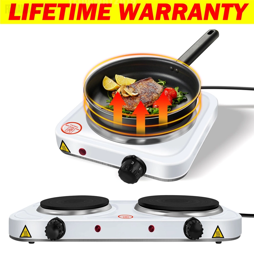 Portable Electric Hob Burner Adjustable Thermostat Home Kitchen Camping Caravan