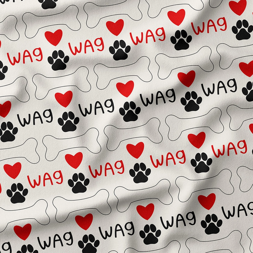 Wag Dog Fabric for Outdoor Cushions, Dressmaking, Crafts