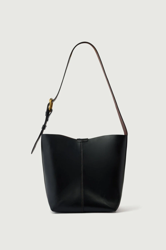 Sac Saudade Mini - Noir/Cognac - Cuir - Femme