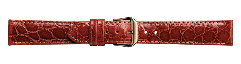 Classic Crocodile Print Leather Watch Strap