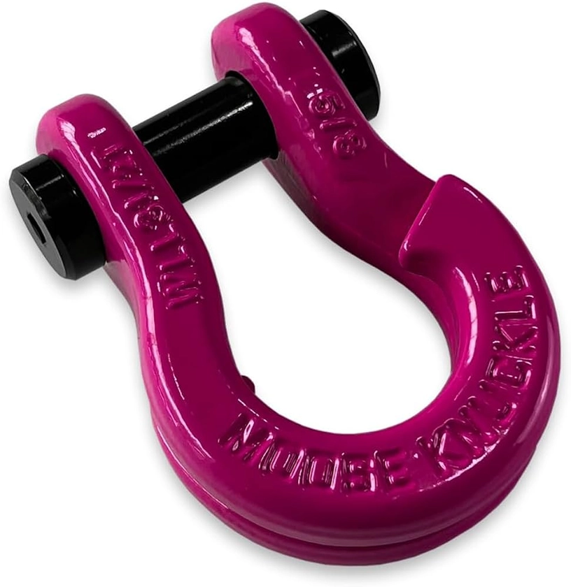 Jowl Split Shackle 5/8” | 7,000lbs Capacity - Forged Carbon Steel Shackle Fits Any 1.25 or 2.0 inch Tow Shackle Receiver Hitch Mount with 3/4” pin Pogo Pink