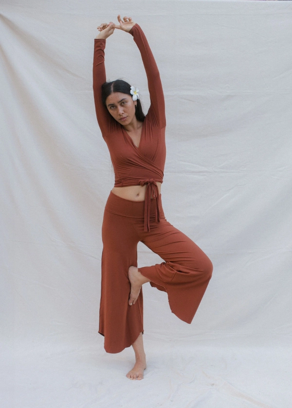 Sustainable Yoga Flared Pants | Layla Flares In Spice | Indigo Luna Store