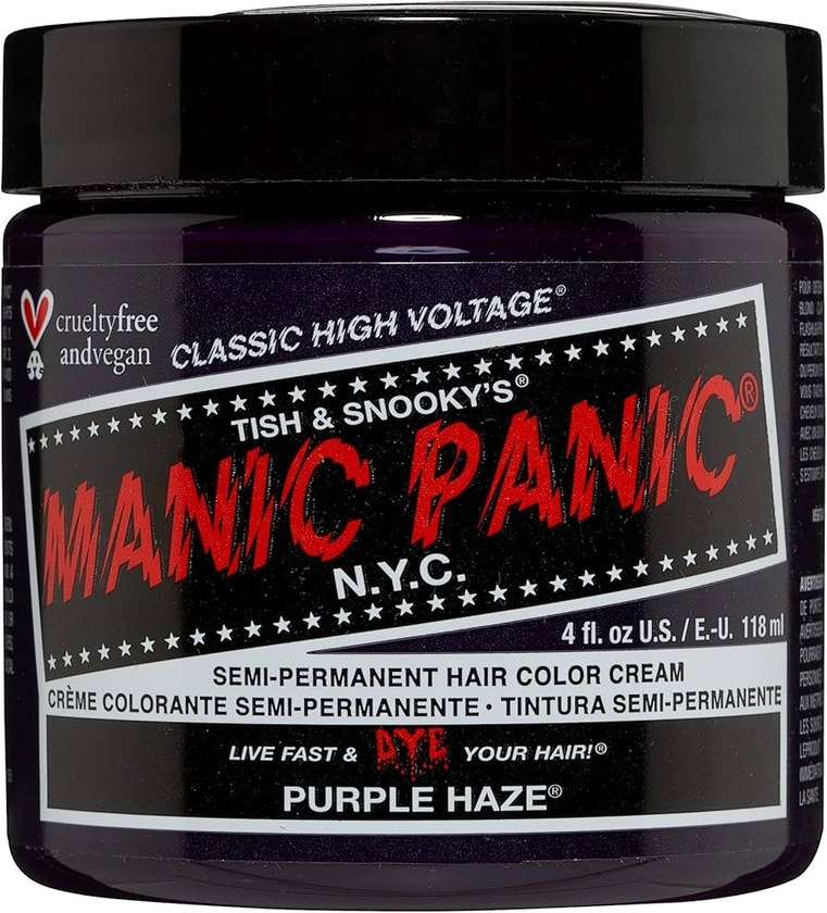 Amazon.co.jp: Manic Panic Classic Semi-Permanent Hair Dye 118ml (Purple Haze) : Beauty