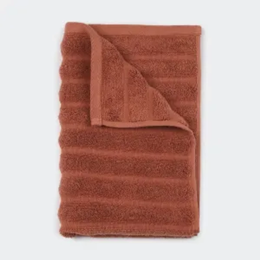 Thick Ribbed Australian Cotton Hand Towel - Rust